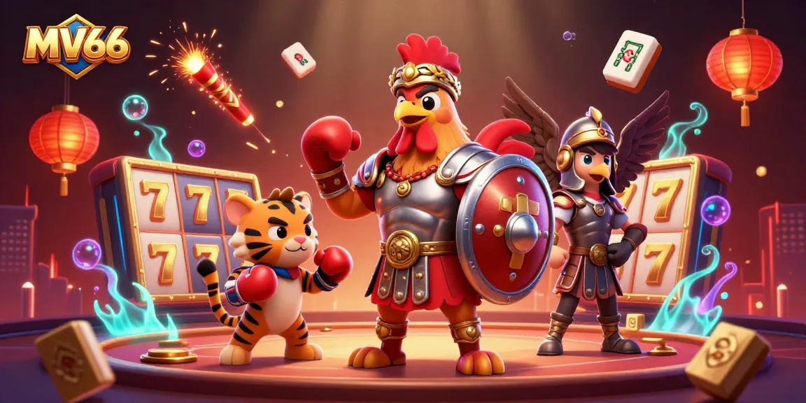 Win big at MV66 with a vibrant 3D casino scene featuring lively characters and dynamic game elements.