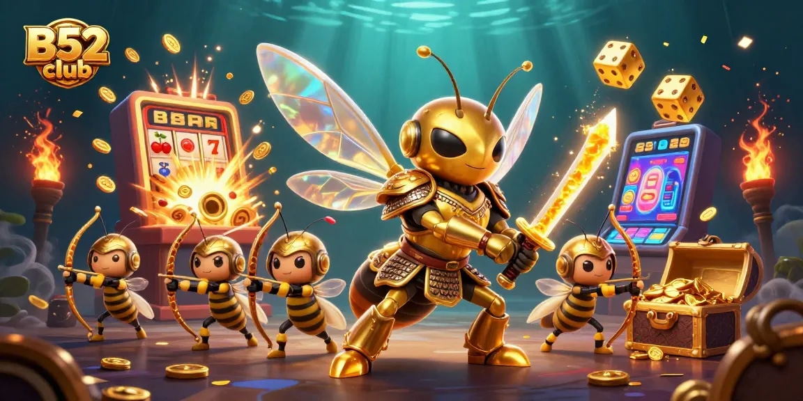 Experience the thrill of winning with B52 club's vibrant 3D casino illustration showcasing popular game elements.