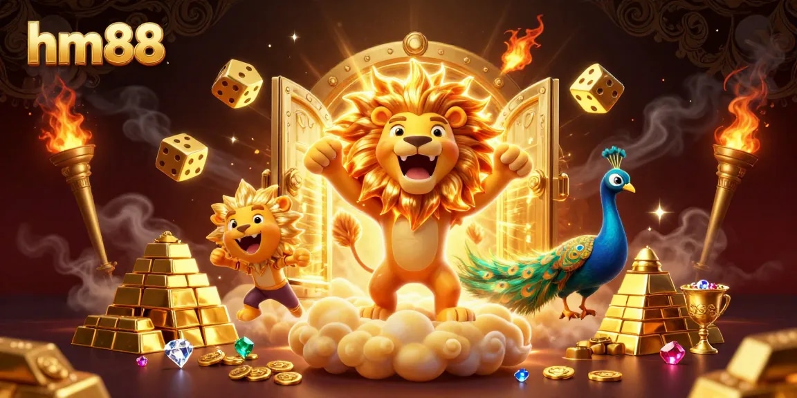 Experience thrilling gameplay with hm88 as the sun lion roars amidst treasures and excitement.