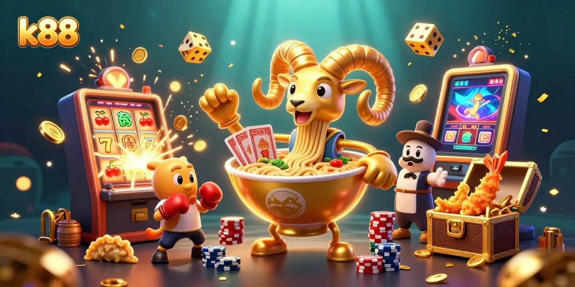 Experience the excitement of k88 as a giant ramen bowl dealer showcases game-winning strategies.