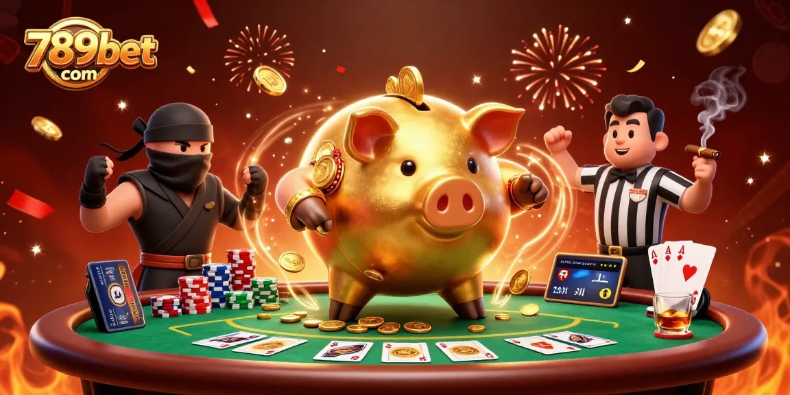 Win big money with exciting games on 789bet com featuring interactive gambling action amidst colorful casino elements.