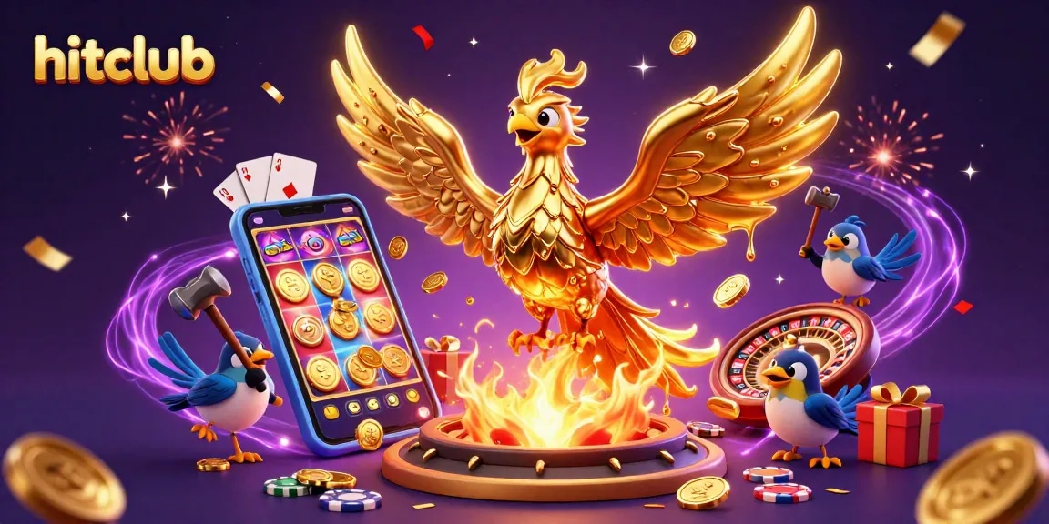 Experience the magic of hitclub with vibrant 3D slots, golden coins, and immersive casino elements.