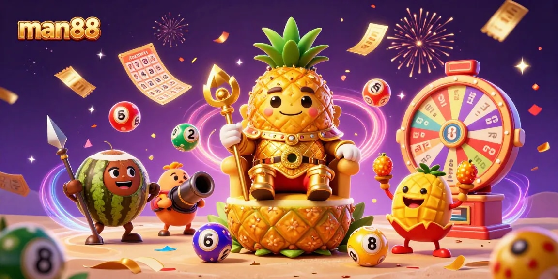 Engage with man88 in a vibrant casino scene, showcasing excitement and festive gaming elements.