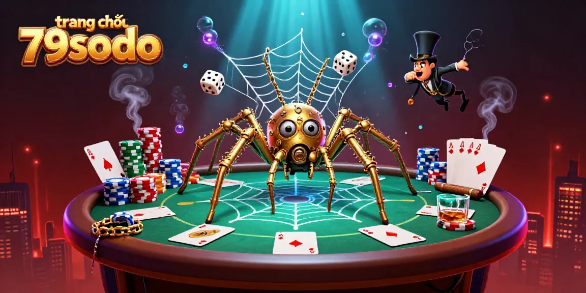 Engage with thrilling action on trang chủ 79sodo featuring a steampunk spider and poker elements.