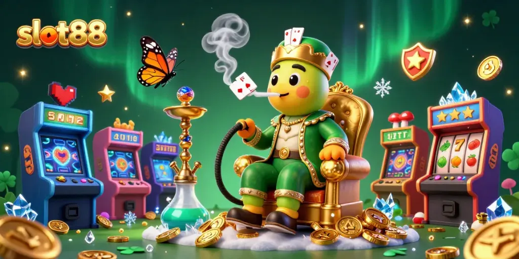 Engage with slot88 in a vibrant 3D casino scene featuring characters and gaming elements.
