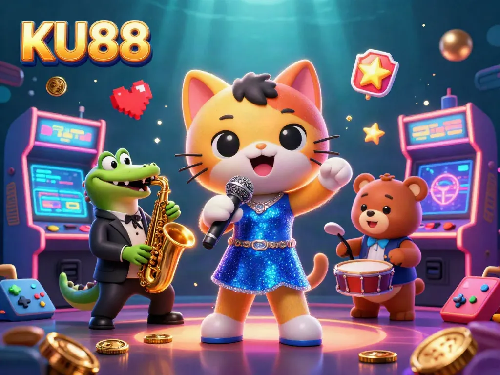 Players spin the reels at KU88's vibrant casino, enjoying exciting games and captivating sights.
