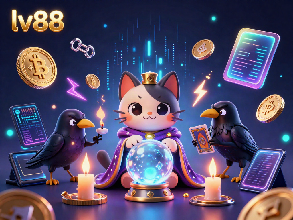 Engage in thrilling gameplay at lv88 with a mystical cat and raven guiding your fortune.