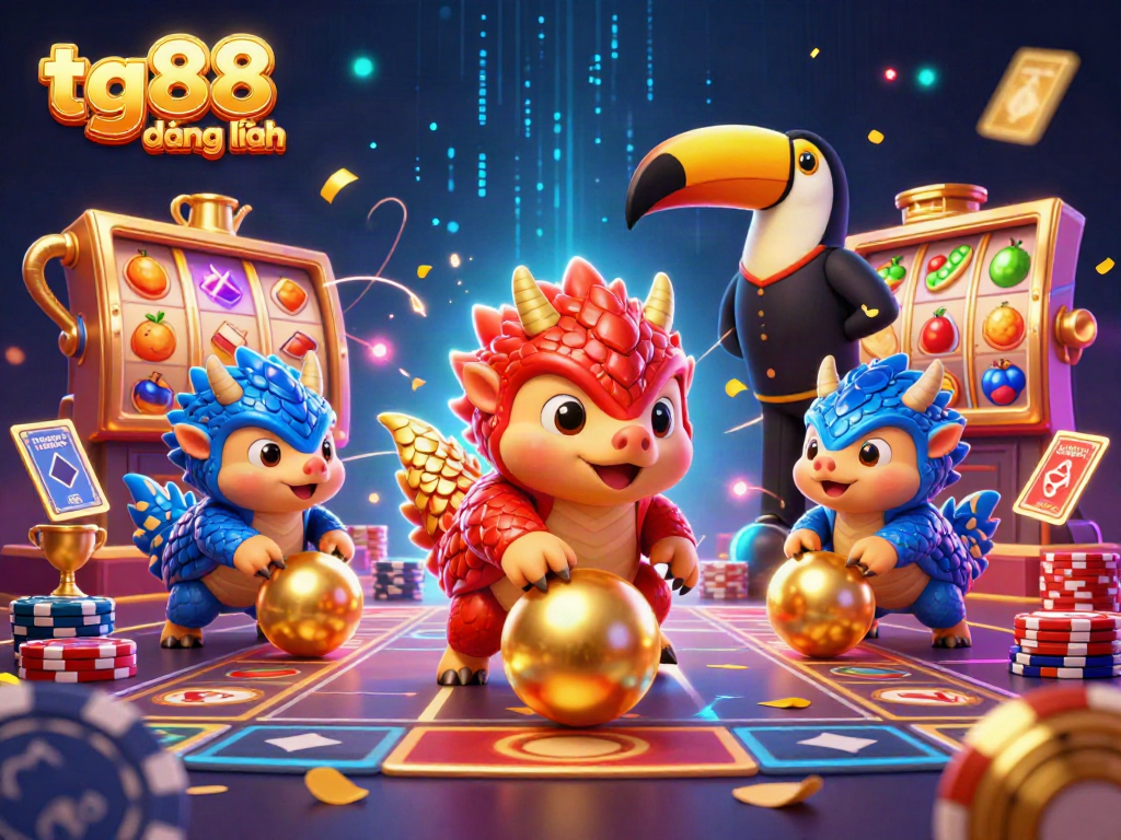 Experience thrilling action in the tg88 đăng nhập game with colorful slot reels and vibrant pangolin characters.