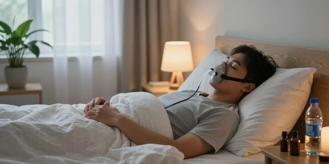 Comfortable bedroom scene with a CPAP mask buy setup for peaceful sleep.
