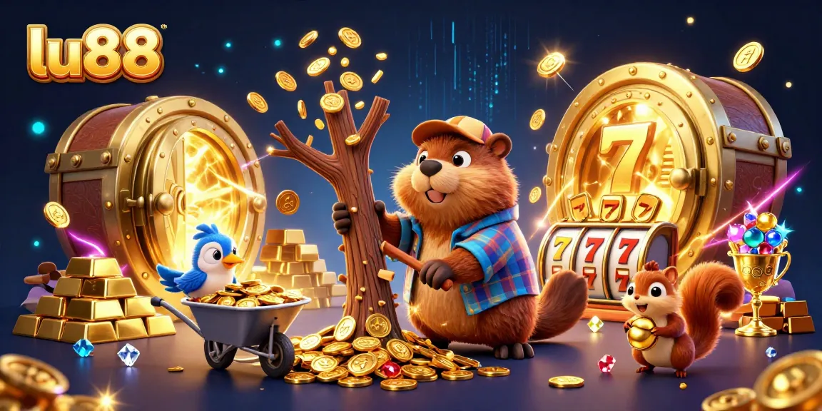 Experience a thrilling jackpot adventure at lu88 with vibrant characters and golden treasures