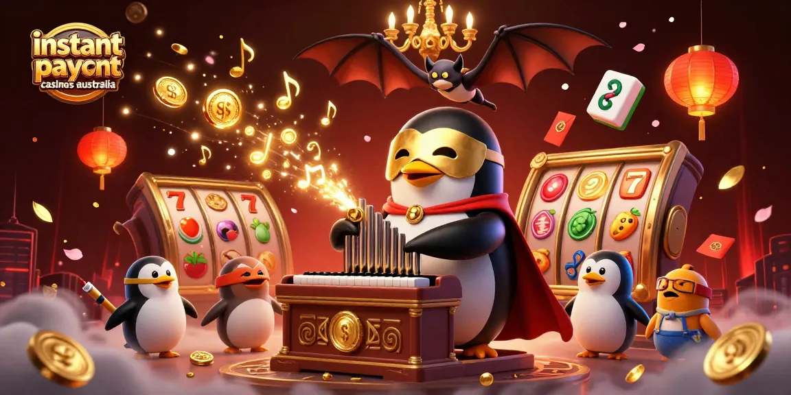 Experience fast winnings at instant payout casinos Australia with this vibrant illustration.