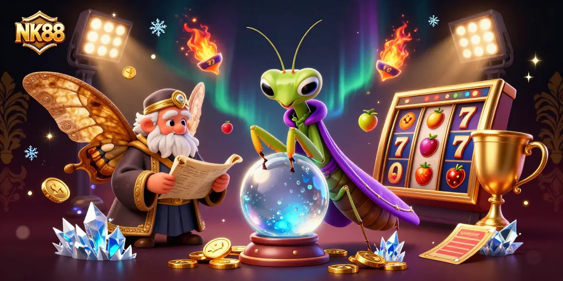 Experience thrilling jackpots with NK88's vibrant 3D casino scene featuring winning slot elements.
