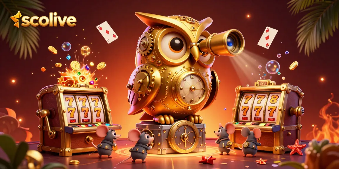 Socolive streams thrilling casino games featuring vivid characters and vibrant slot machines in a dynamic scene.